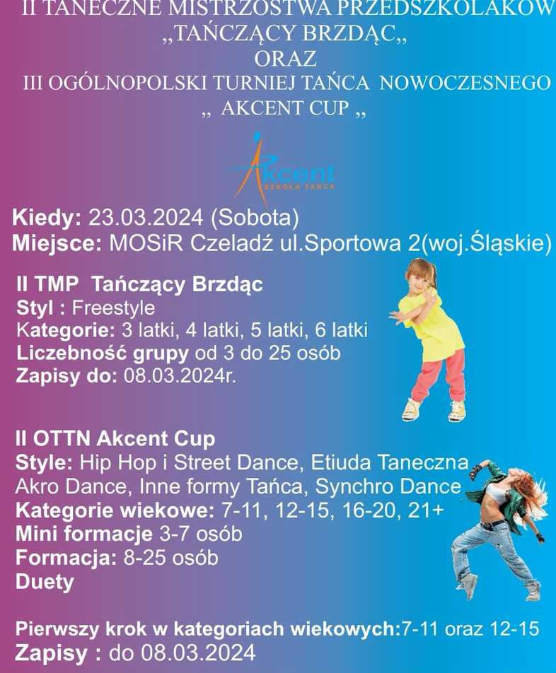 III Ogólnopolski Turniej Tańca Nowoczesnego AKCENT CUP oraz II Taneczne Mistrzostwa Przedszkolaków